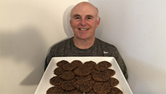 Chef Rob with cocoa oatmeal cookies