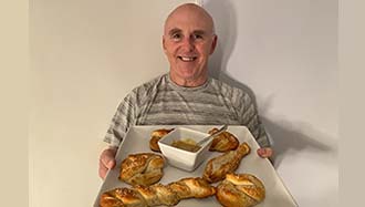 Chef Rob with pretzels