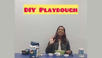 Ms. Robyne with playdough ingredients